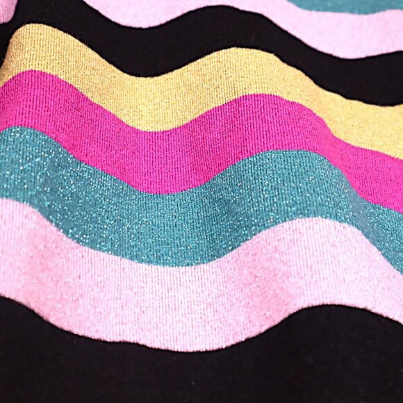 METALLIC STRIPE SWEATER M Nine West Bright Colorful Casual Spring Easter Office - Picture 3 of 12